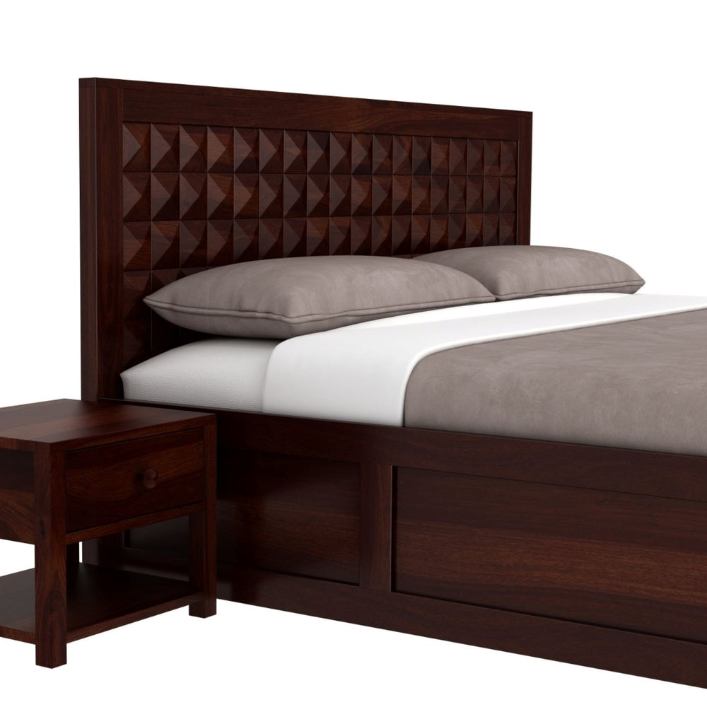 Rickman Solid Wood King Size Drawer And Box Storage Bed In Walnut Finish