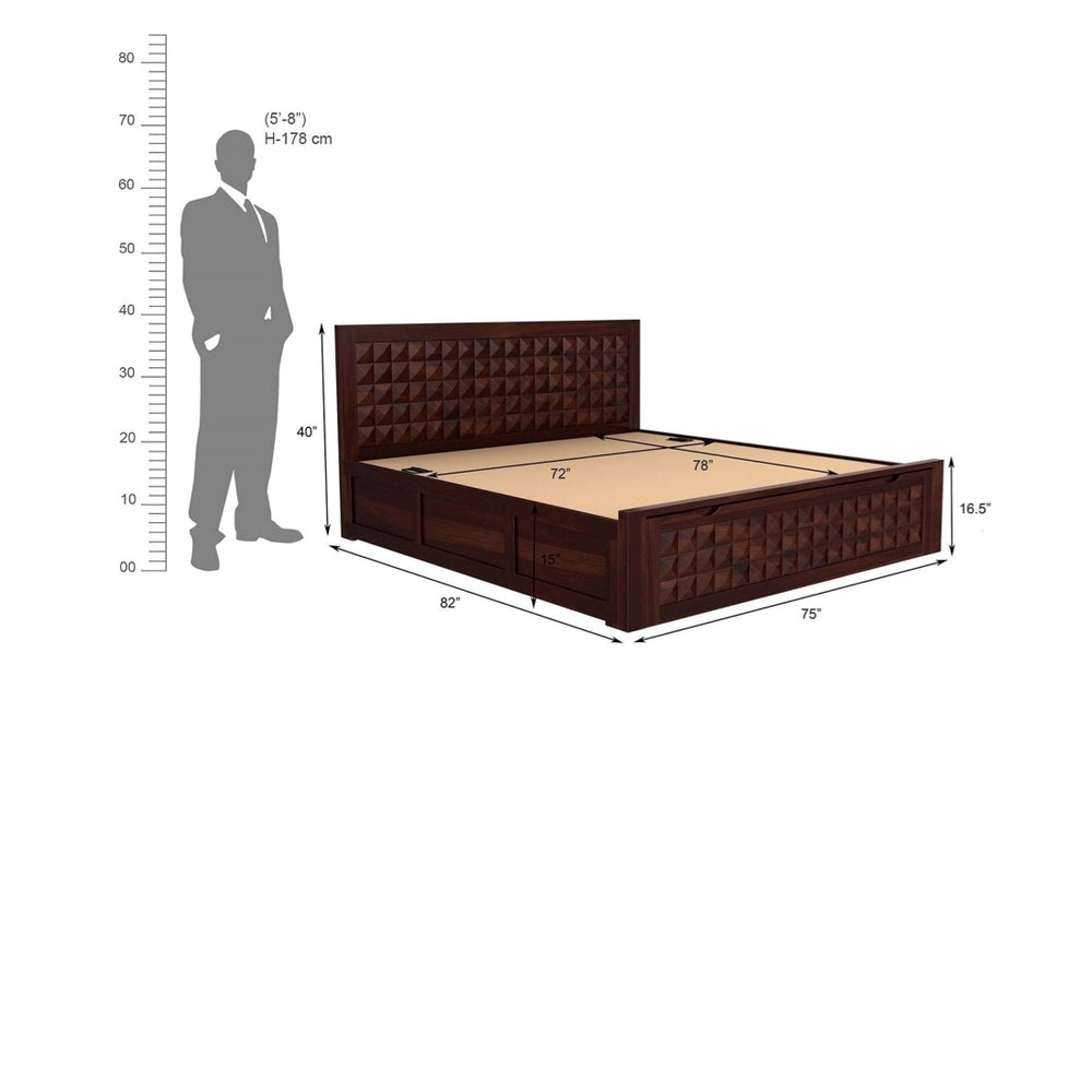 Rickman Solid Wood King Size Drawer And Box Storage Bed In Walnut Finish