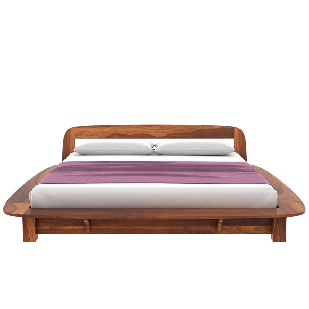 Wilbur Solid Wood King Size Non Storage Bed In Teak Finish