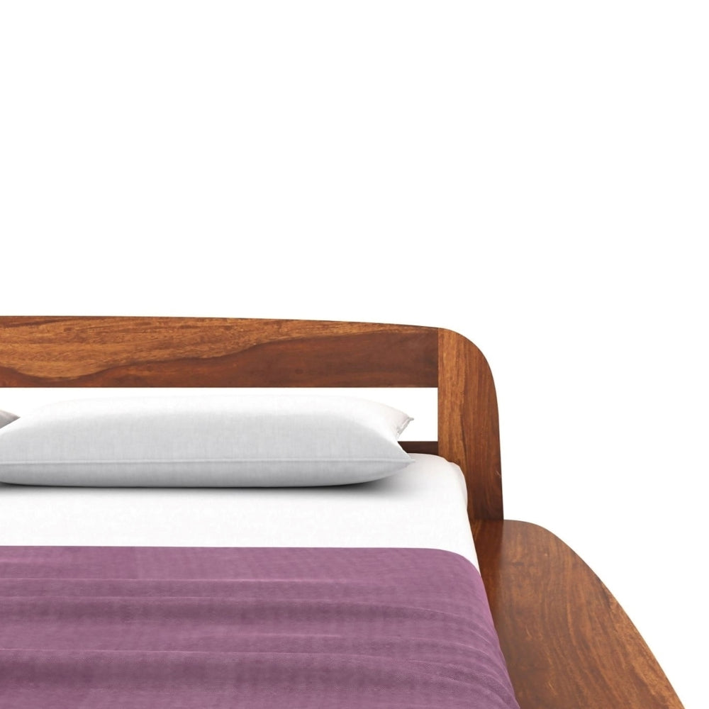 Wilbur Solid Wood King Size Non Storage Bed In Teak Finish