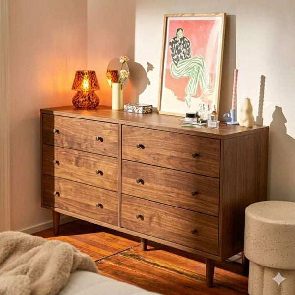 Rowling Solid Wood Chest Of 6 Drawers In Provincial Teak Finish