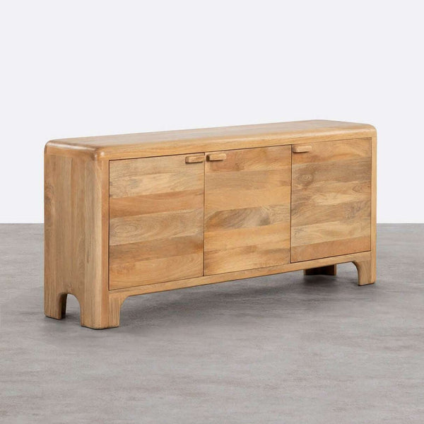 Wiemar Solid Mango Wood Sideboard with 3 Door in Natural Finish
