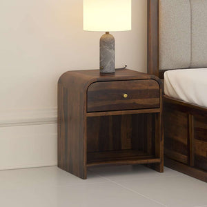Yashvi Solid wood one Drawer bedside in Provincial Teak