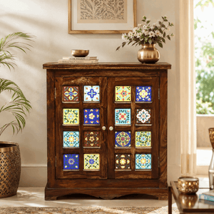 Rangrez Sheesham Wood Cabinet In Provincial Teak Finish