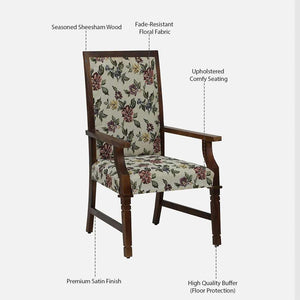 Brotton Sheesham Wood Arm Chair In Provincial Teak Finish