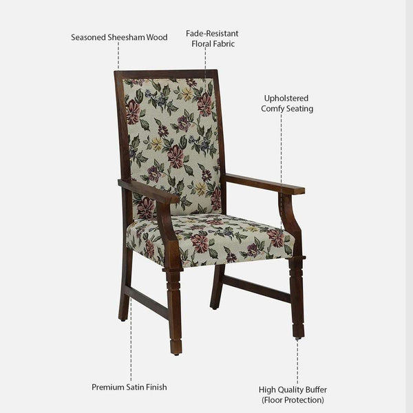 Brotton Sheesham Wood Arm Chair In Provincial Teak Finish