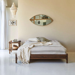 Quinlynn Solid wood Queen Size Bed in Provincial Teak Finish (Matrress Size 60-78 inches )