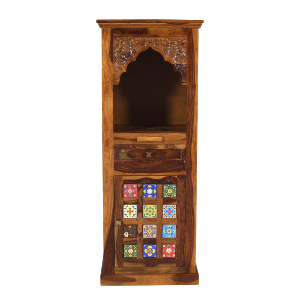 Jidi Sheesham Wood Prayer Unit in Teak Finish