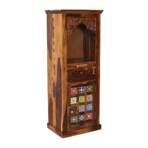 Jidi Sheesham Wood Prayer Unit in Teak Finish