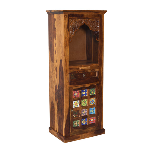 Jidi Sheesham Wood Prayer Unit in Teak Finish