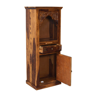 Jidi Sheesham Wood Prayer Unit in Teak Finish