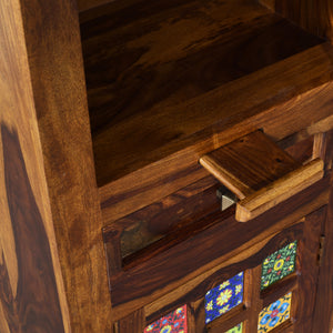 Jidi Sheesham Wood Prayer Unit in Teak Finish