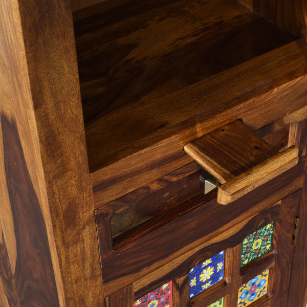 Jidi Sheesham Wood Prayer Unit in Teak Finish