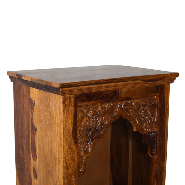Jidi Sheesham Wood Prayer Unit in Teak Finish