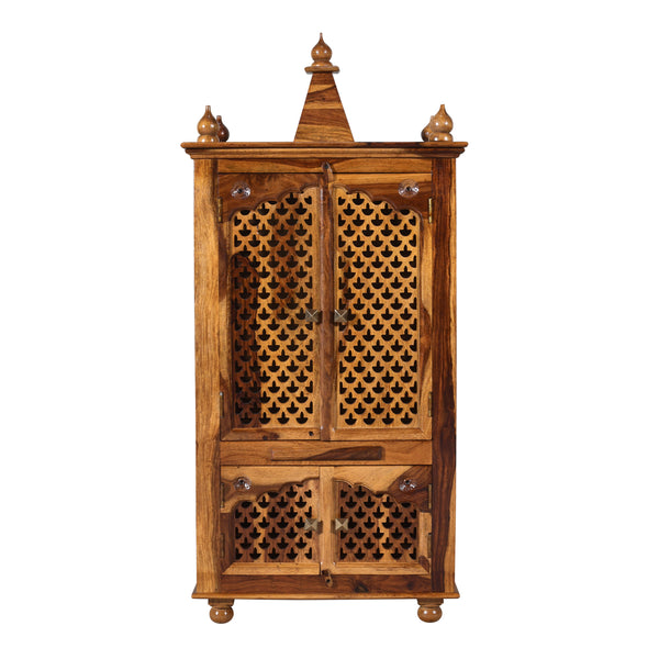 ium Sheesham Wood Prayer Unit in Teak Finish