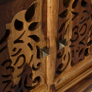 Jam Sheesham Wood Prayer Unit in Teak Finish