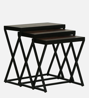 Nugent Sheesham Wood Nest Of Tables In Honey Oak Finish