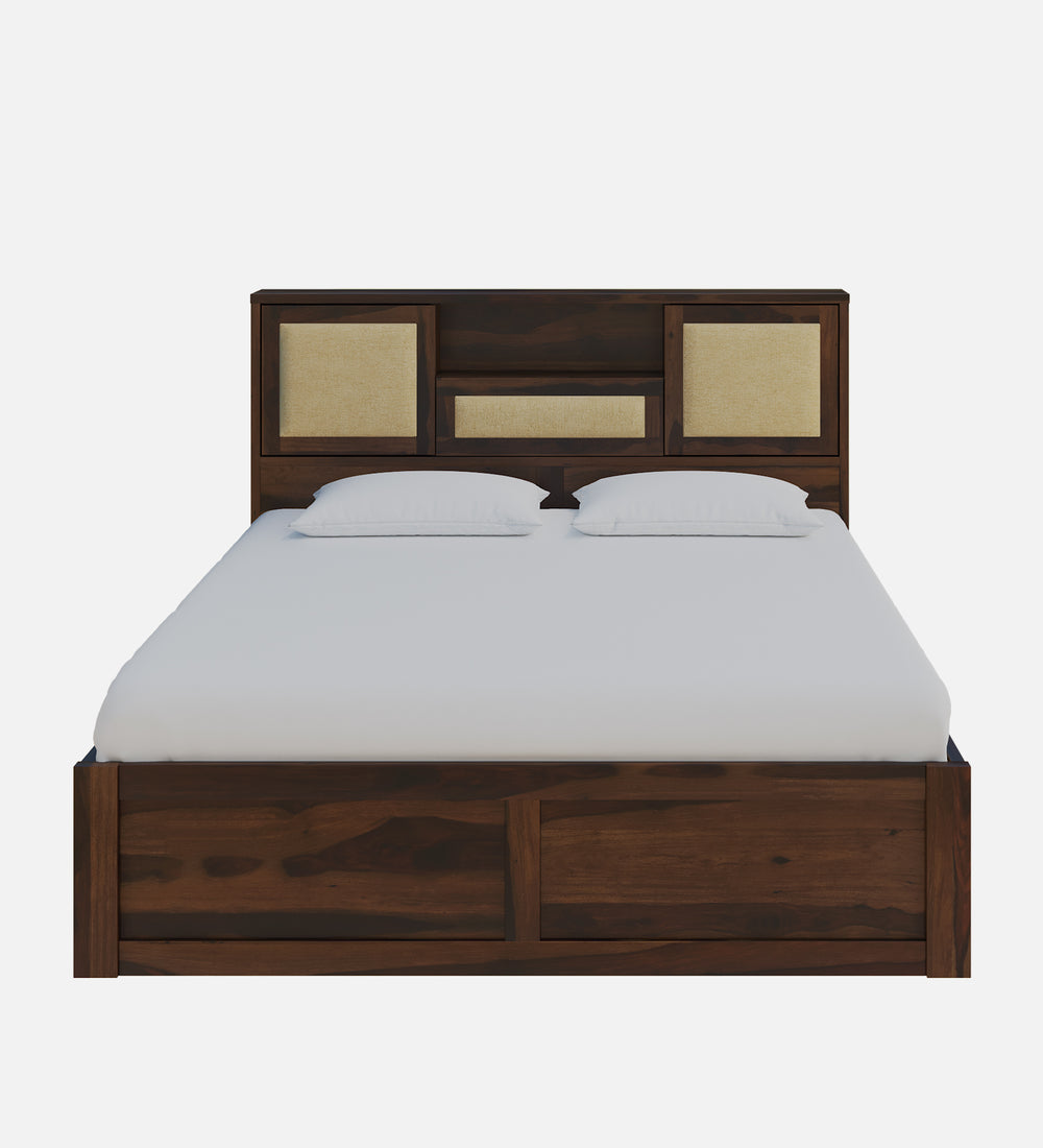 Kambry Sheesham Wood King Size Bed In Provincial Teak Finish With Headboard & Box Storage (72 x 78 inches)
