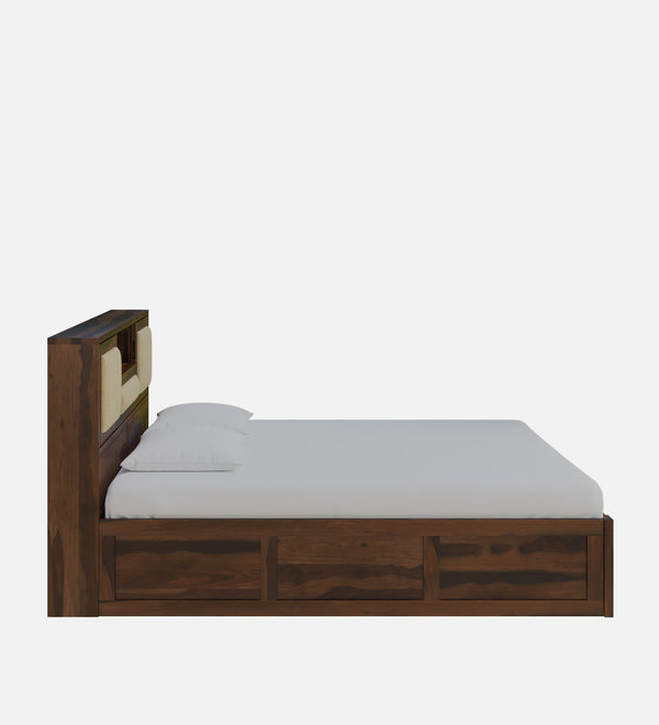Kambry Sheesham Wood Queen Size Bed In Provincial Teak Finish With Headboard & Box Storage (60 x 78 inches)