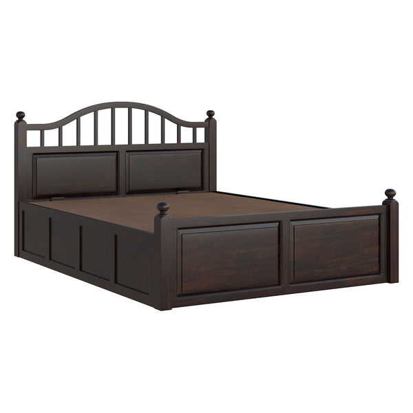 Syan Sheesham Wood Queen Size Bed In Walnut Finish With Hydraulic Storage (60 x 78 inches)