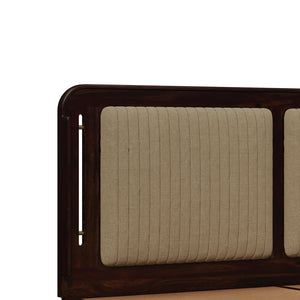 Lotus Sheesham Wood Queen Size Bed In Walnut FinishWith Drawer Storage (60 x 78 inches)