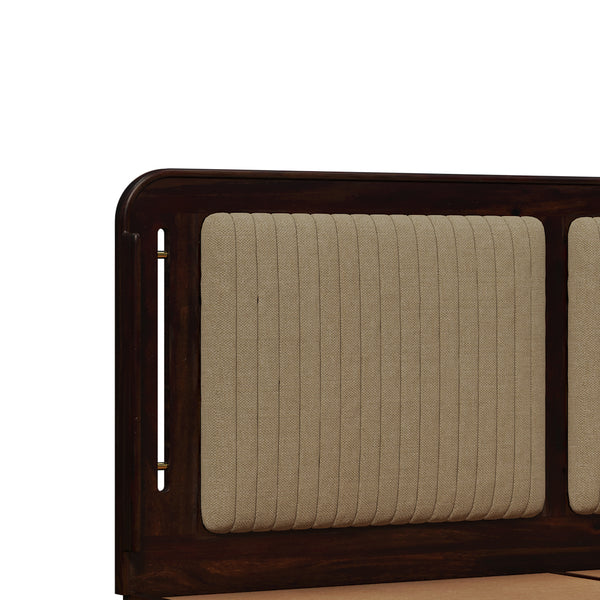 Lotus Sheesham Wood Queen Size Bed In Walnut FinishWith Drawer Storage (60 x 78 inches)