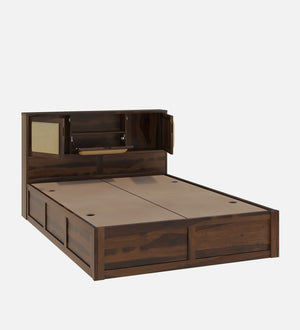Kambry Sheesham Wood Queen Size Bed In Provincial Teak Finish With Headboard & Box Storage (60 x 78 inches)