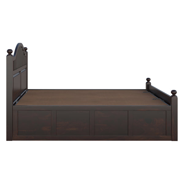 Syan Sheesham Wood Queen Size Bed In Walnut Finish With Hydraulic Storage (60 x 78 inches)