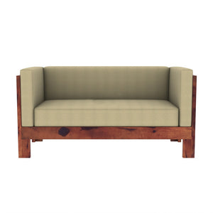 Prashiv 2+1+1 Seater Wooden Sofa (Creame Colour, Teak Finish)