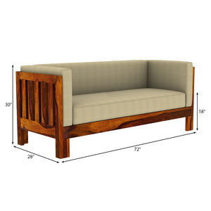 Prashiv 3+2 Seater Wooden Sofa (Creame Colour, Honey Finish)