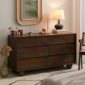 Mahe Solid Wood Chest Of 6 Drawers In Matte Finish