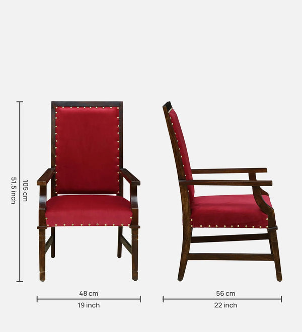 Pury Sheesham Wood Armchair In Provincial Teak Finish