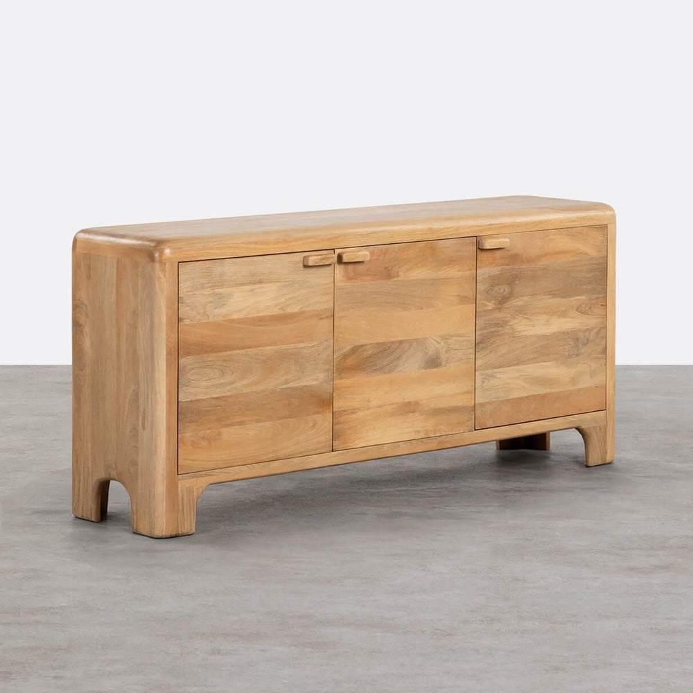 Wiemar Solid Mango Wood Sideboard with 3 Door in Natural Finish
