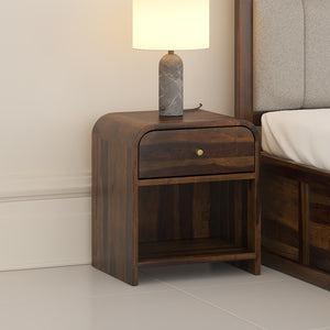 Yashvi Solid wood one Drawer bedside in Provincial Teak
