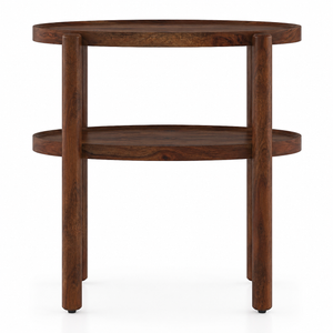 Pearl Sheesham Wood Side Table in Provincial Teak Finish