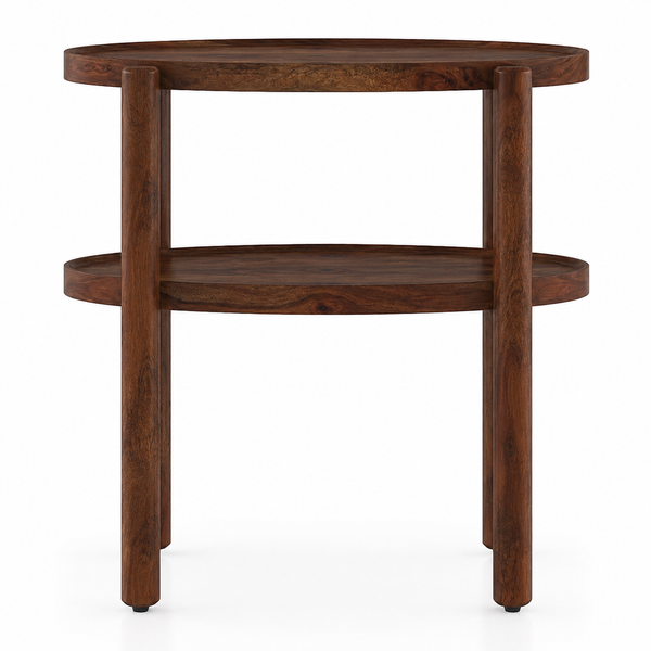 Pearl Sheesham Wood Side Table in Provincial Teak Finish