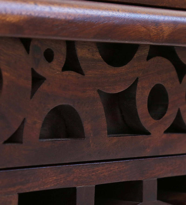 Lifty Sheesham Wood Wine Rack In Provincial Teak Finish