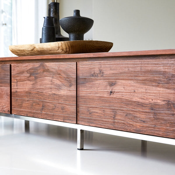 Rubaan Solid Sheesham Wood TV Unit In Honey Oak Finish