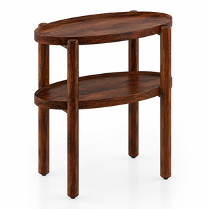 Pearl Sheesham Wood Side Table in Provincial Teak Finish