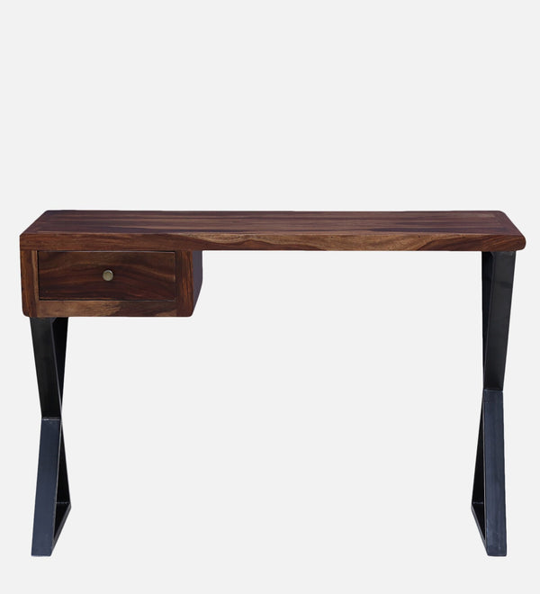 Arno Sheesham Wood Writing Table In Rustic Teak Finish