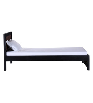 Coram Solid Wood Single Bed In Walnut Finish