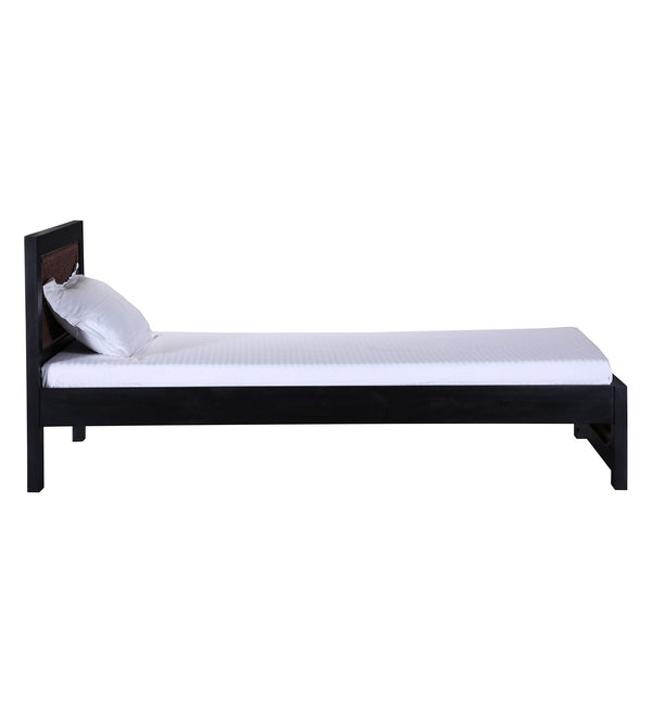 Coram Solid Wood Single Bed In Walnut Finish