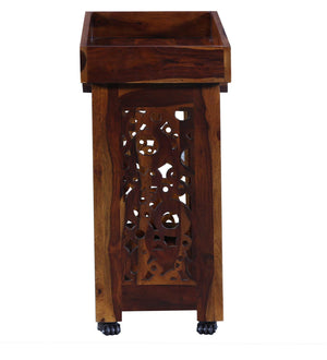 Lifty Solid Wood Bar Trolley in Provincial Teak Finish