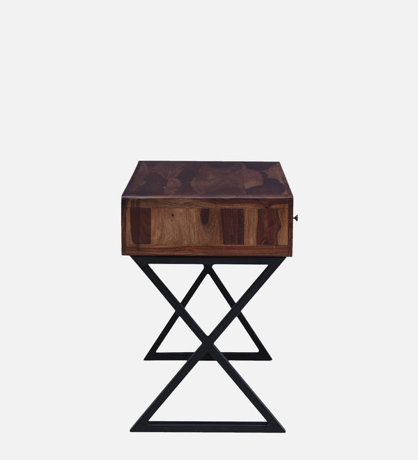 Arno Sheesham Wood Writing Table In Rustic Teak Finish