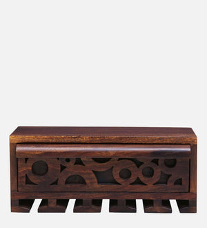 Lifty Sheesham Wood Wine Rack In Provincial Teak Finish