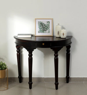 Abney Sheesham Wood Console Table In Walnut Finish