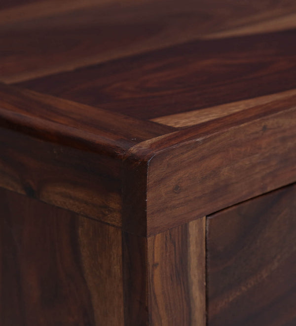 Arno Sheesham Wood Writing Table In Rustic Teak Finish