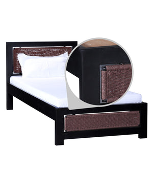 Coram Solid Wood Single Bed In Walnut Finish