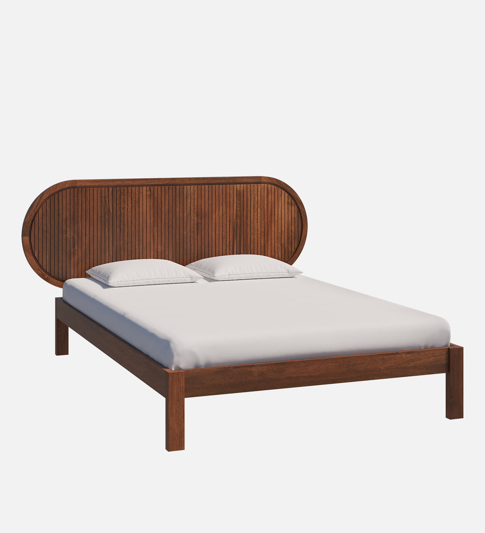 Orren Mango Wood King Size Bed In Provincial Teak Finish Without Storage (72 x 78 inches)