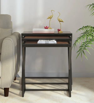 Nugent Sheesham Wood Nest Of Tables In Honey Oak Finish